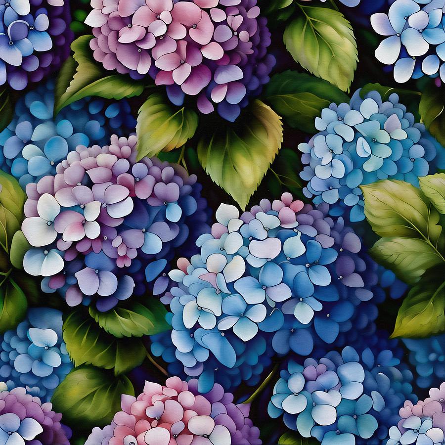 Flower Patterns - Hydrangea Mixed Media by Klara Acel