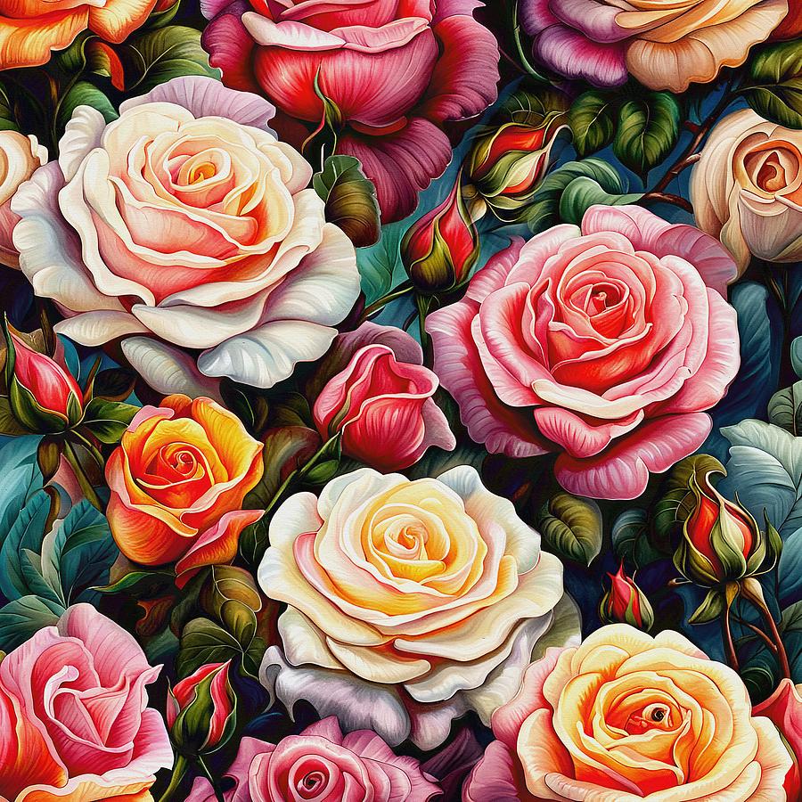 Flower Patterns - Rose Mixed Media by Klara Acel