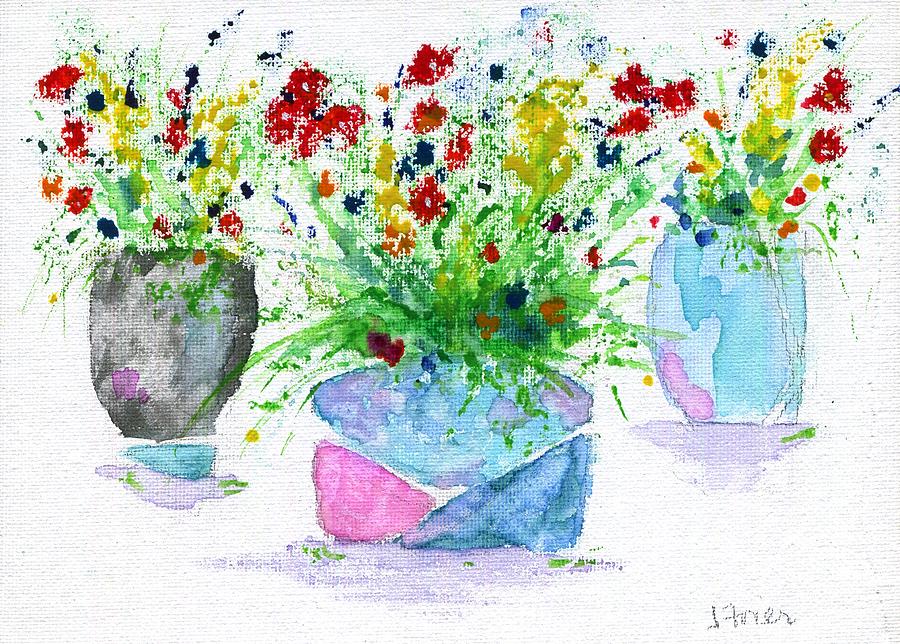 Flower Pots Painting by Jamie Frier