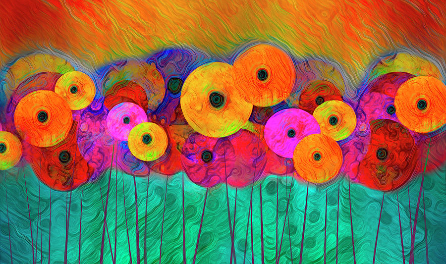 Flower Power Fourteen Version Two Digital Art by Ann Powell