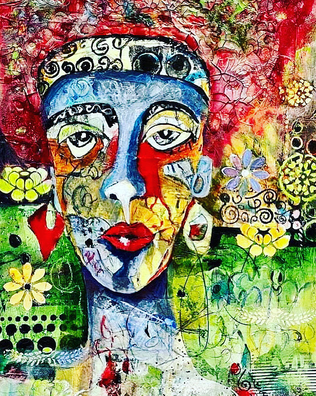 Flower Power Girl Mixed Media By Adrienne Walker - Fine Art America