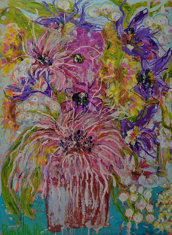 Flower Power Mixed Media by Pam Gillette
