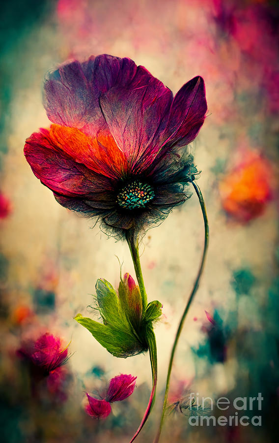 Flower Power Poppy Digital Art