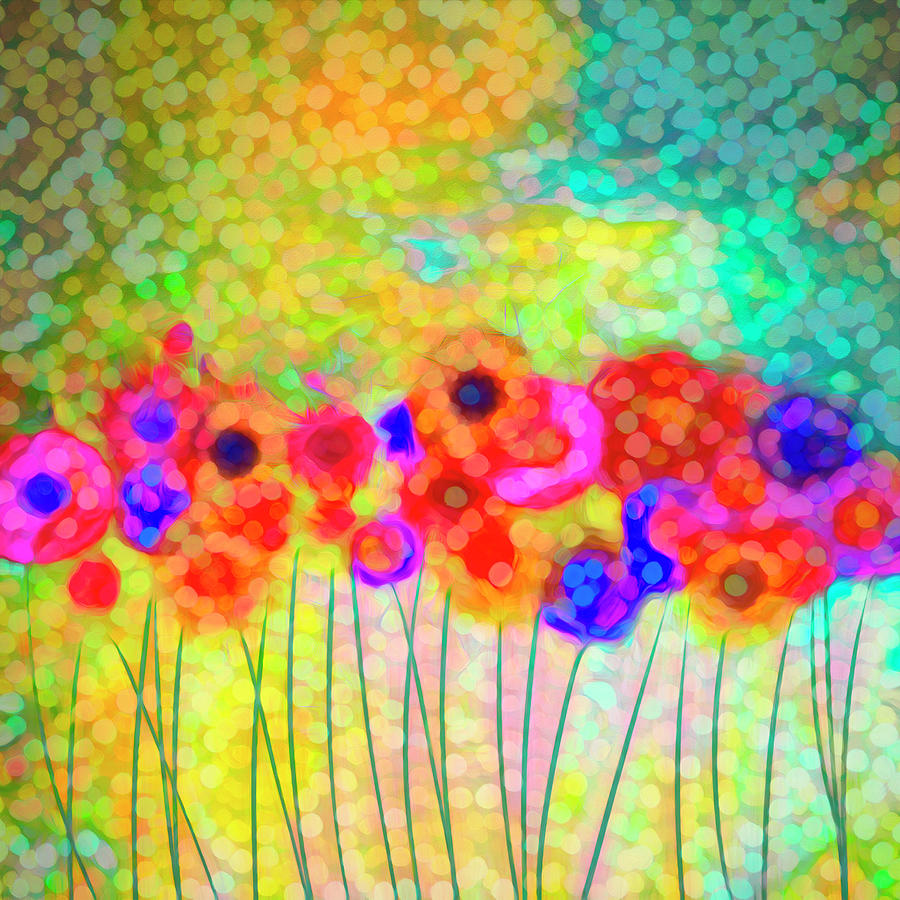 Flower Power Twelve abstract flower art Digital Art by Ann Powell