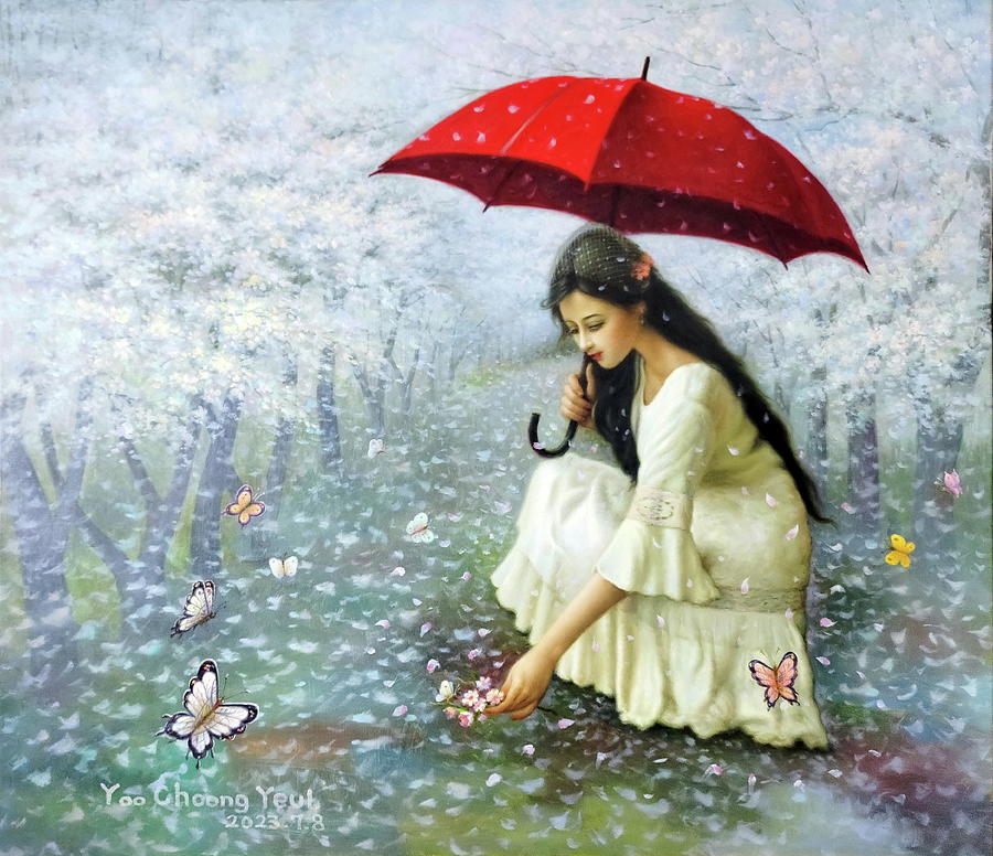 Flower Rain Painting by Yoo Choong Yeul
