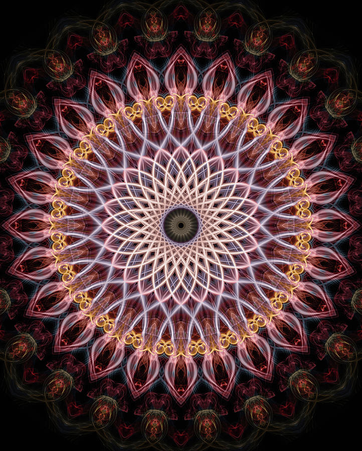 Flower shaped mandala Digital Art by Jaroslaw Blaminsky