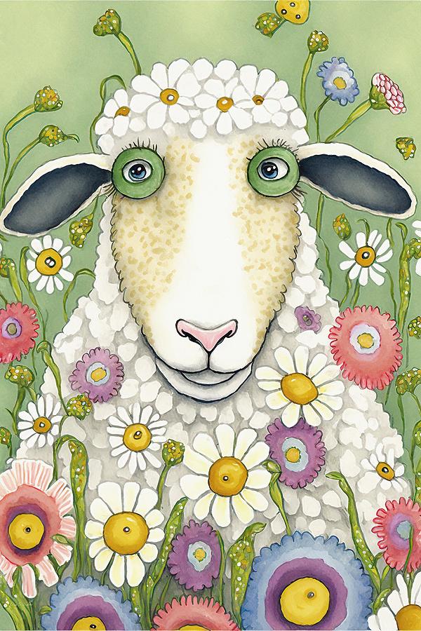 Flower Sheep - Penny Digital Art by Lisa S Baker