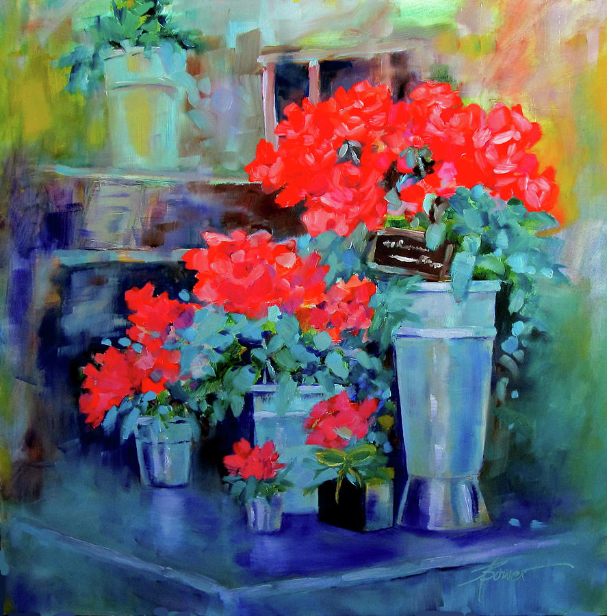 Flower Shop Painting by Adele Bower