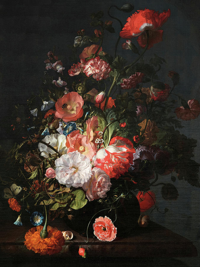 Rachel Ruysch Painting - Flower Still Life, 1726 by Rachel Ruysch