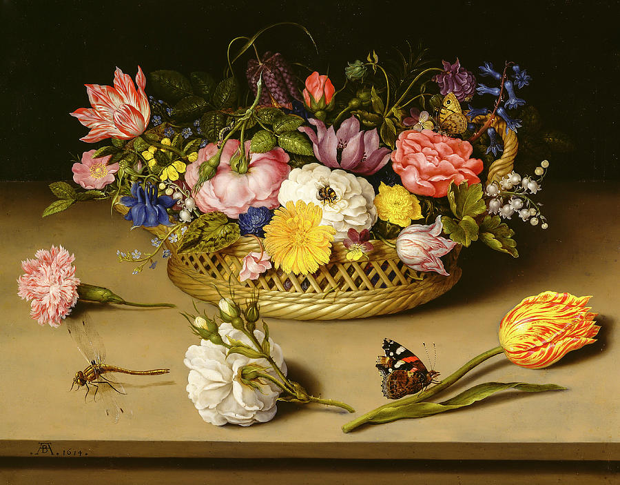 Flower Still Life by Ambrosius Bosschaert Painting by Ambrosius Bosschaert