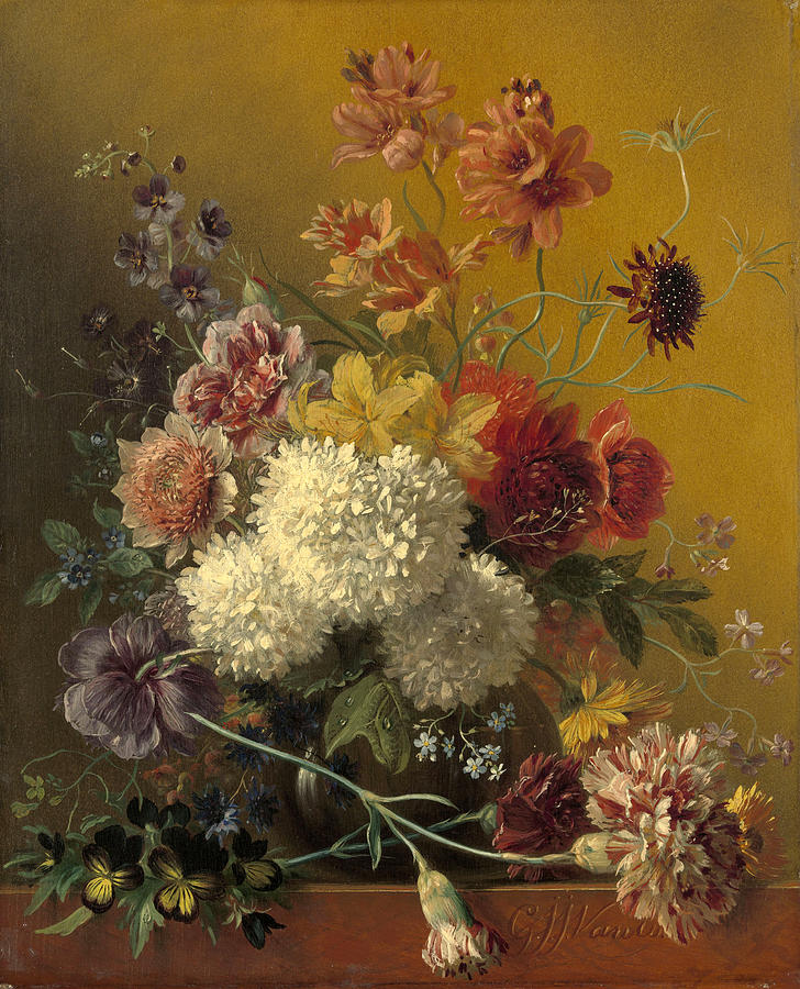 Flower still life  Painting by Georgius Jacobus Johannes van Os