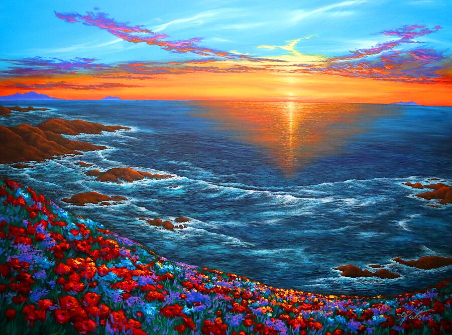 Flower Sunset Painting