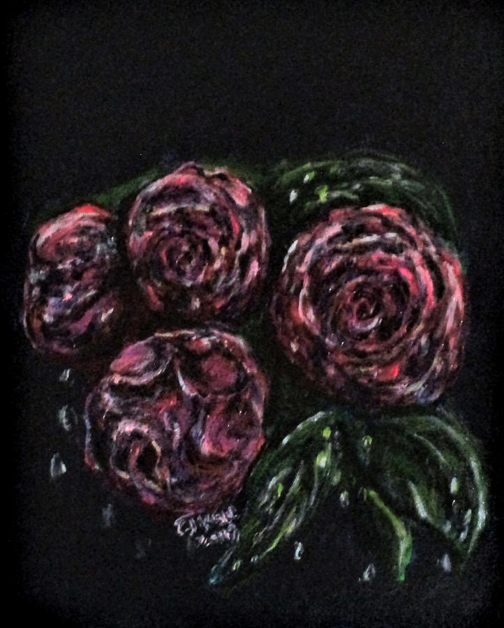 Flower Tears No1. Painting by Clyde J Kell