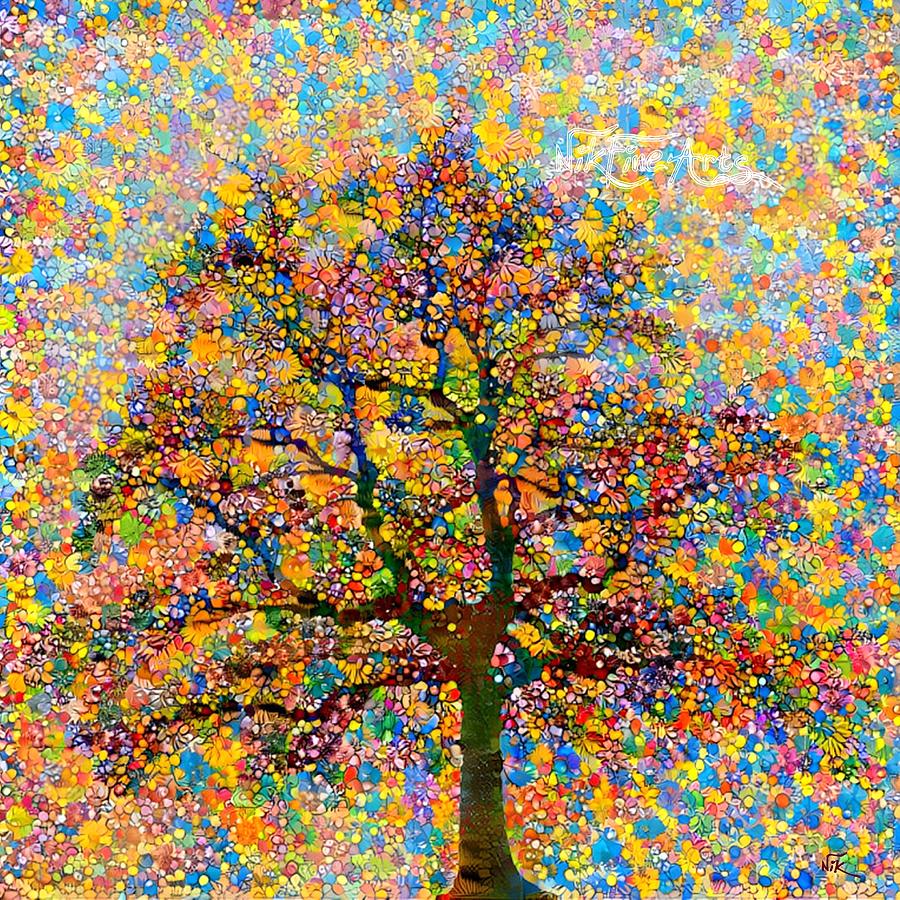 Nik Tod Original Painting - Flower Tree Painting by Nik Tod - Fine Art ...