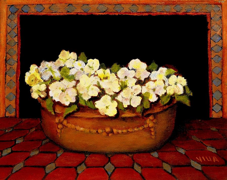 Flower Tub Rose Bay Painting by VIVA Anderson