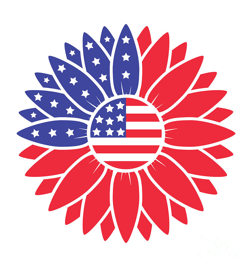 Flower US flag Digital Art by Arkitekta Art - Fine Art America