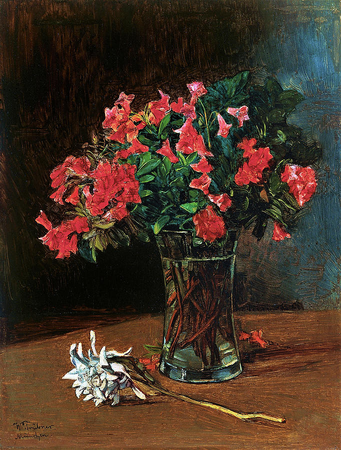 Flower Vase - Digital Remastered Edition Painting by Wilhelm Trubner