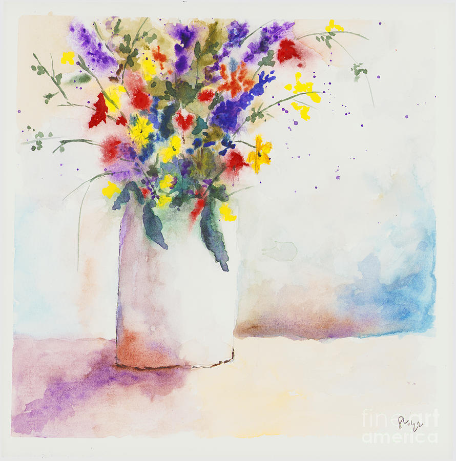 Flower Vase Painting by Loretta