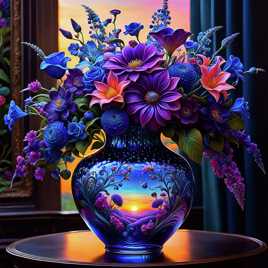 Flower Vase Still Life Digital Art by Deb Beausoleil