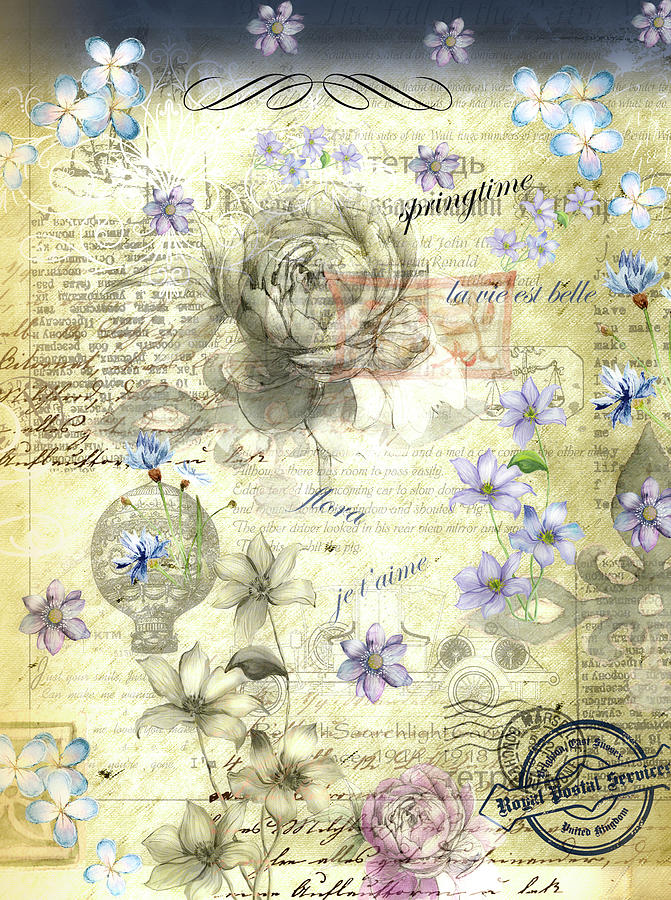 Flower Vintage Theme 10 Digital Art by Johanna Hurmerinta
