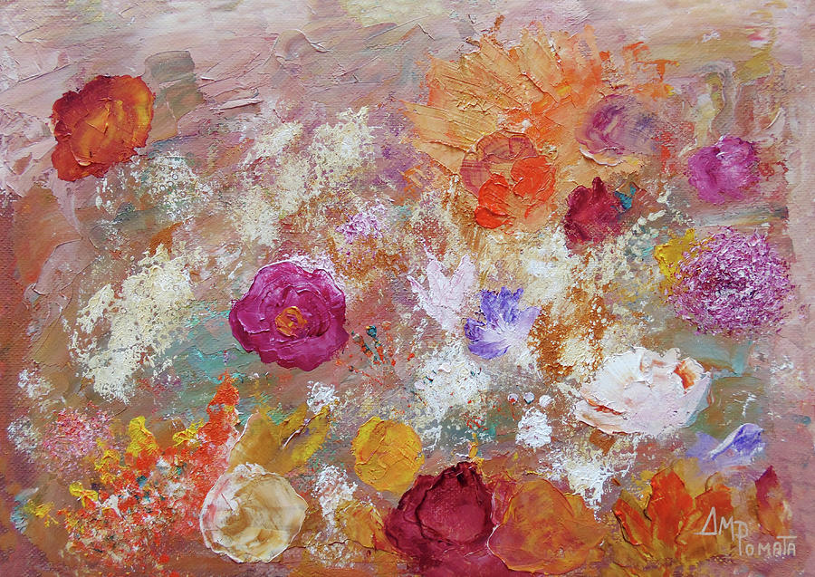 Rose Painting - Flower Wall by Angeles M Pomata