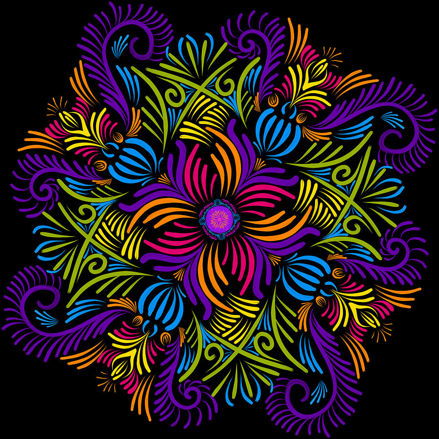 Mandala Digital Art - Flower within by Lisa Schwaberow