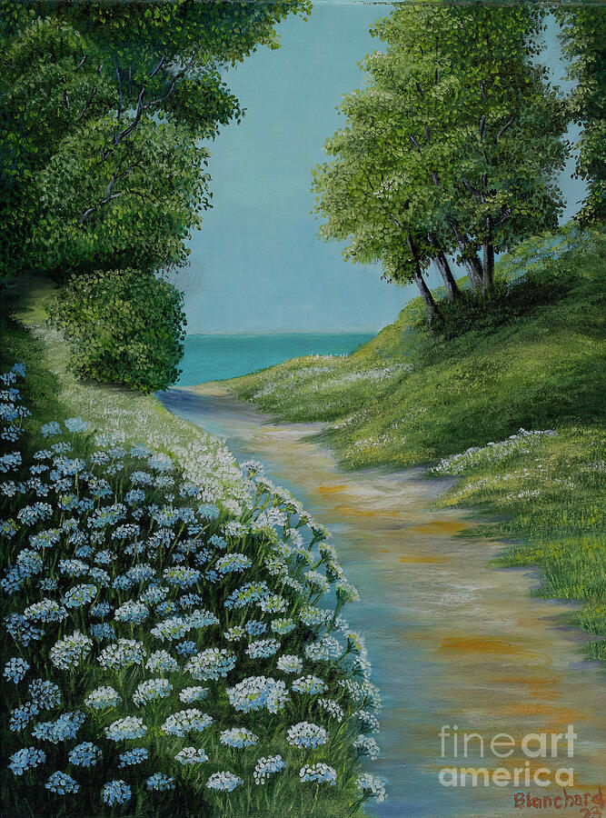 Flowered Path to the Sea Painting by Charlotte Blanchard