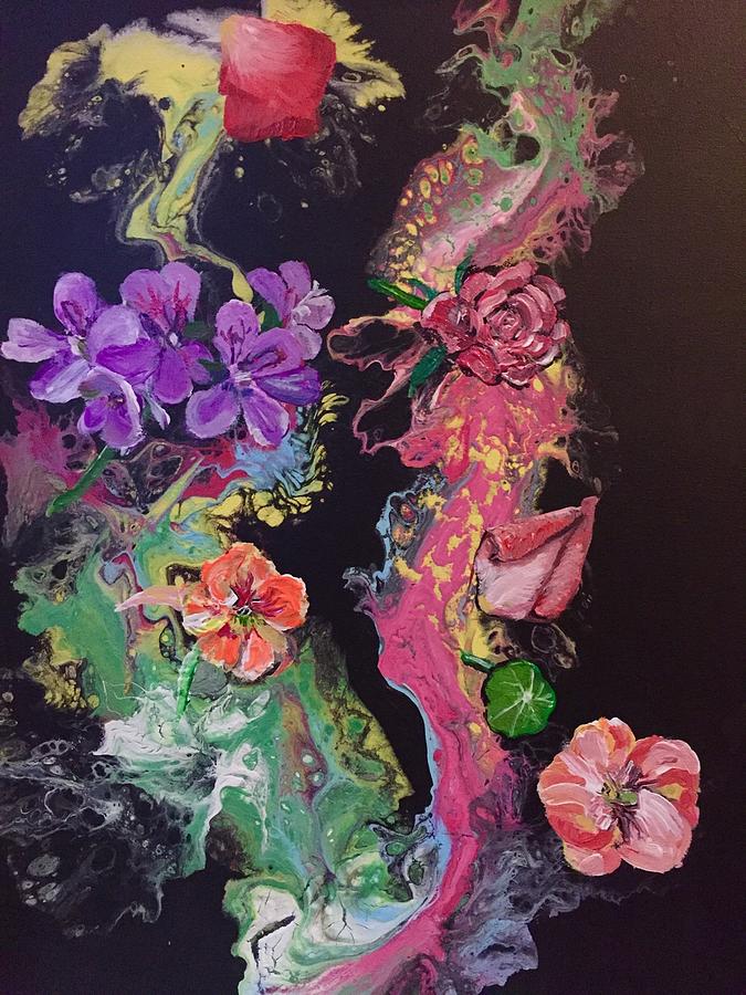Flowerfall Painting by Danielle Rosaria