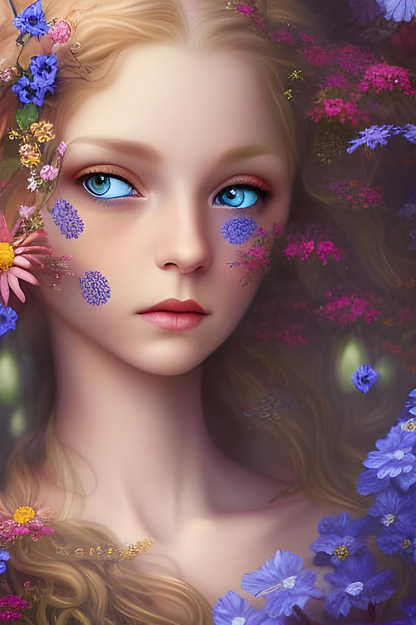 Flower Girl Petals Digital Art by Lesa Fine