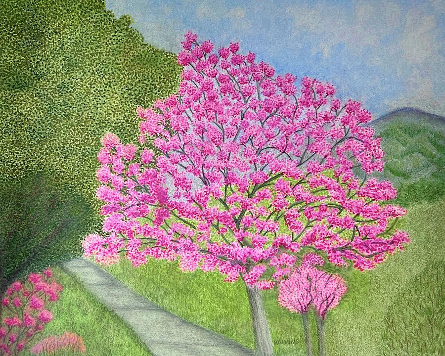 Flowering Cherry Tree Painting by Kirsten Giving