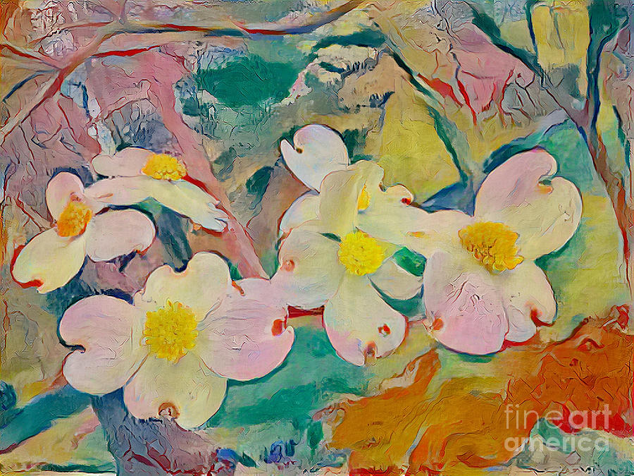 Flowering Dogwood In Spring Painting by Genevieve Esson