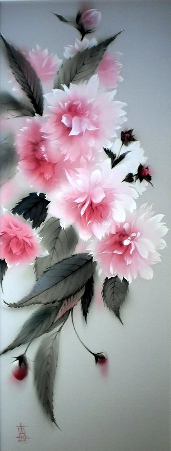 Flowering Sakura Painting by Alina Oseeva