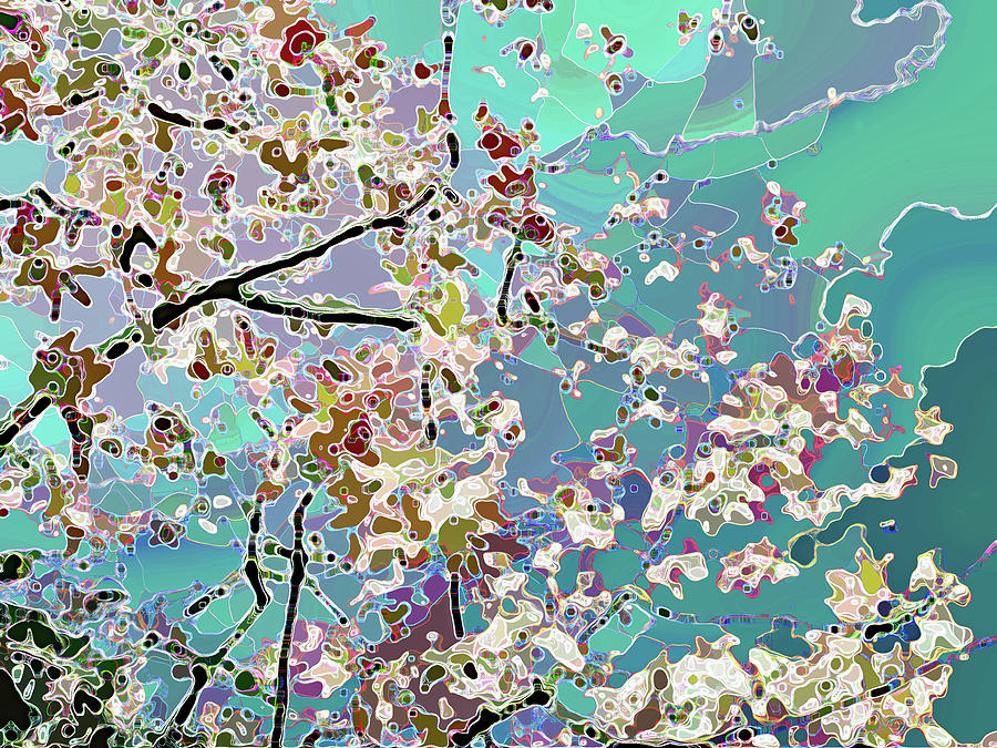 Flowering Tree Abstract Green Photograph by Corinne Carroll