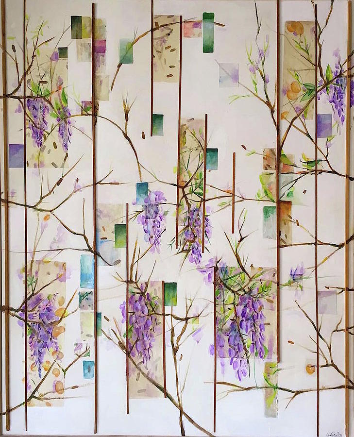 Flowering wisteria Painting by Carolina Prieto Moreno