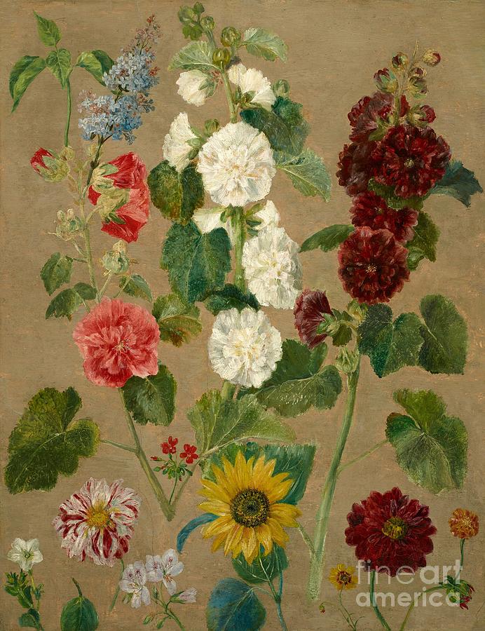 Flowers 3. Painting by Eugene Delacroix