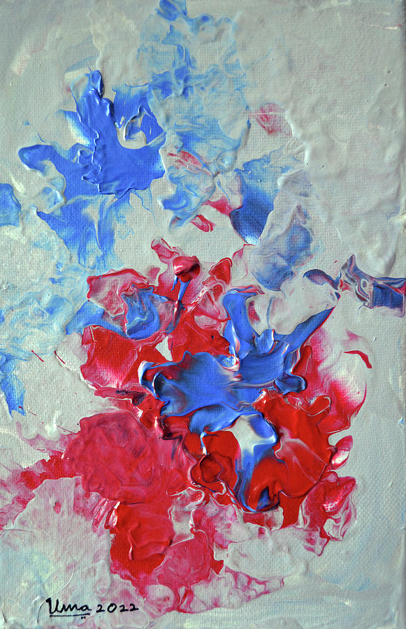 Flowers - Abstract Fluid Acrylic 7 Painting by Uma Krishnamoorthy
