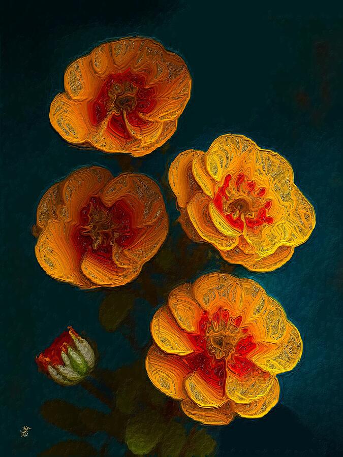 Yellow Pansies Painting by Anas Afash