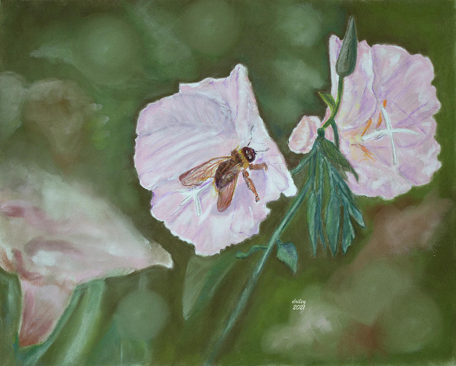 Flowers and Bees Painting by Dorothy Riley