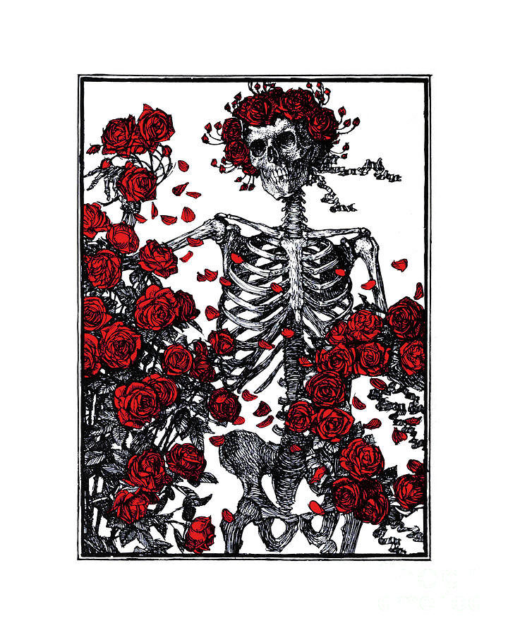 Flower Digital Art - Flowers and bones by Madame Memento