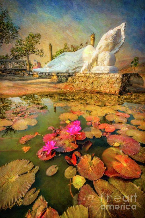 Flowers and Buddha Art Photograph by Adrian Evans