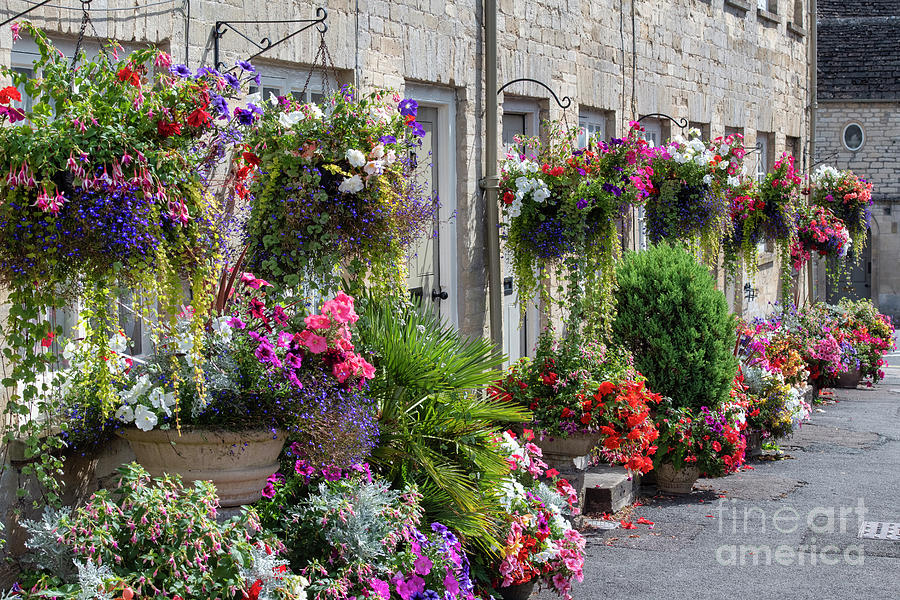 Flowers and Cottages Along Cecily Hill Cirencester Photograph by Tim Gainey
