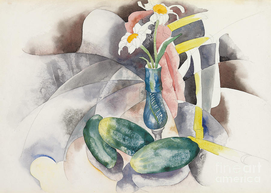 Flowers and Cucumbers Painting by Charles Demuth