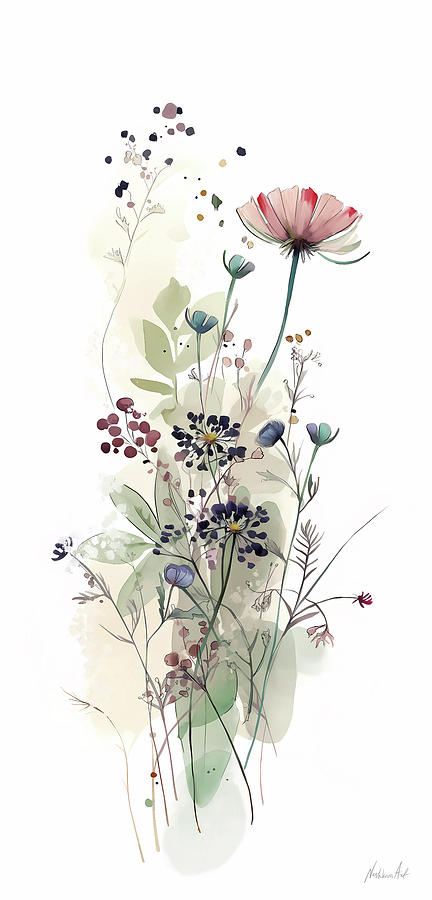Flowers and herbs number 17 Digital Art by NeshkovaArt