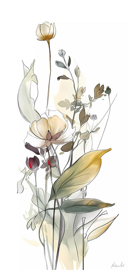 Flowers and herbs number 3 Digital Art by NeshkovaArt