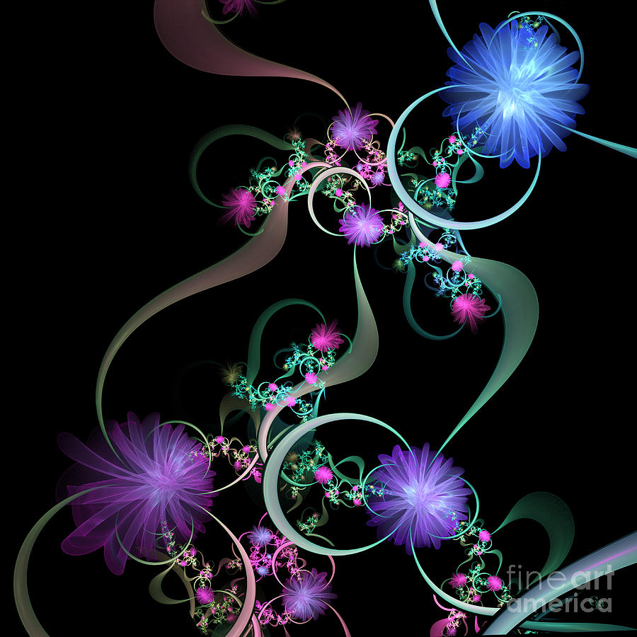 Flowers And Ribbons Digital Art