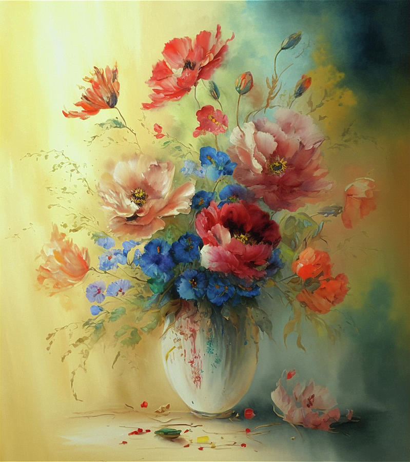 Flowers Digital Art by Anna Rumiantseva