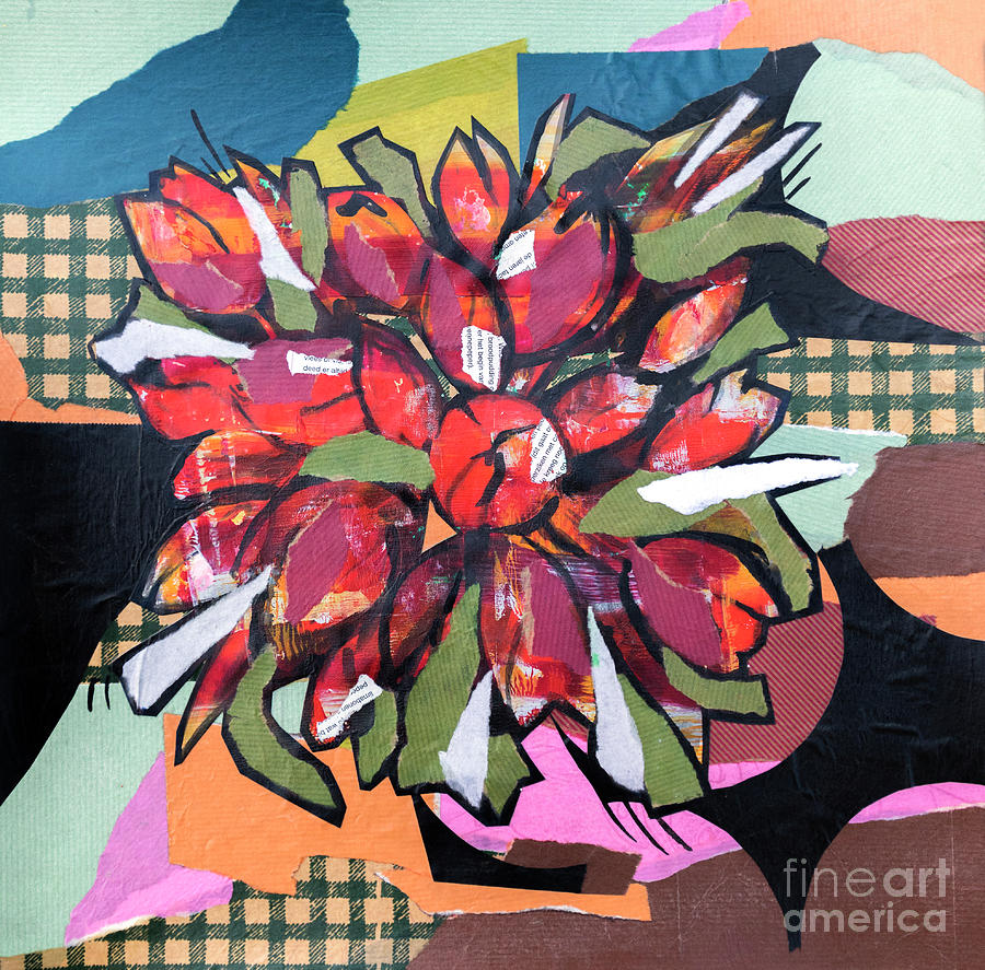 Flowers, Art Collage Painting by Ariadna De Raadt