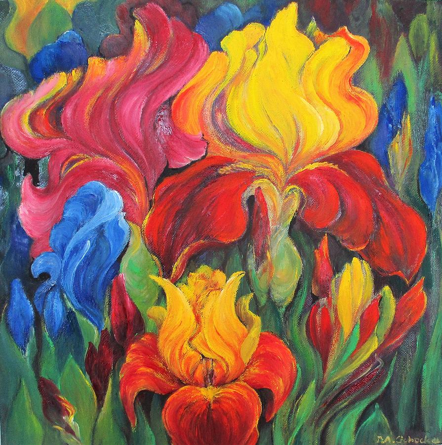Iris Tablet  #1 Painting by Barbara Anna Cichocka