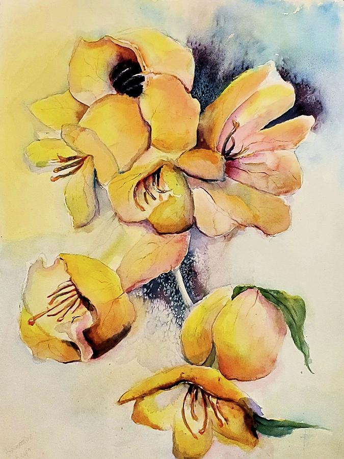  Flowers Bursting Painting by Bernadette Krupa