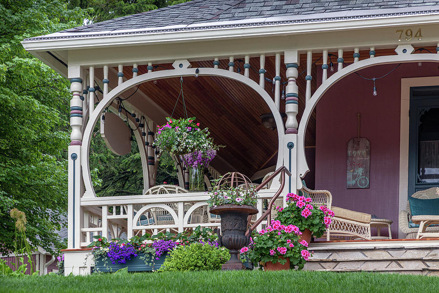 Flowers by the Porch Photograph by Robert Carter